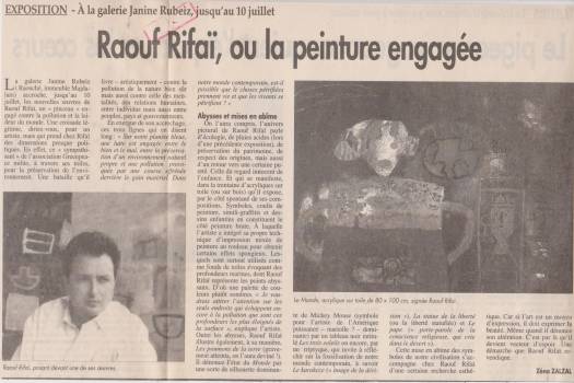 Raouf Rifaï, ou la peinture engagée