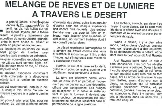 Mélange de Reves et de Lumiere: A Travers Le Desert